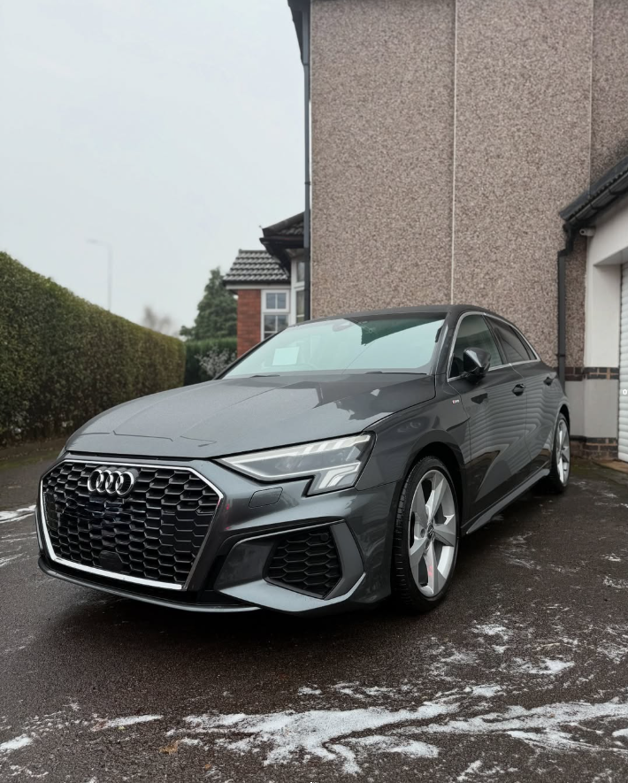 Audi A3 after a full valet, parked on a driveway